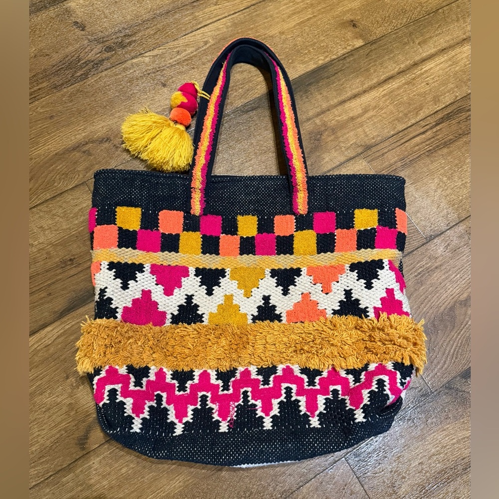 Vintage America and Beyond Colorful Patterned Tote Bag